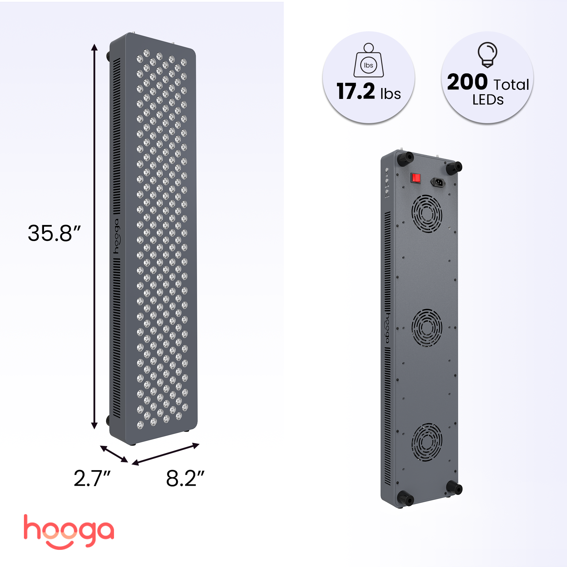 Hooga HG1000 35.8” x 8.2" Red Light Therapy Panel