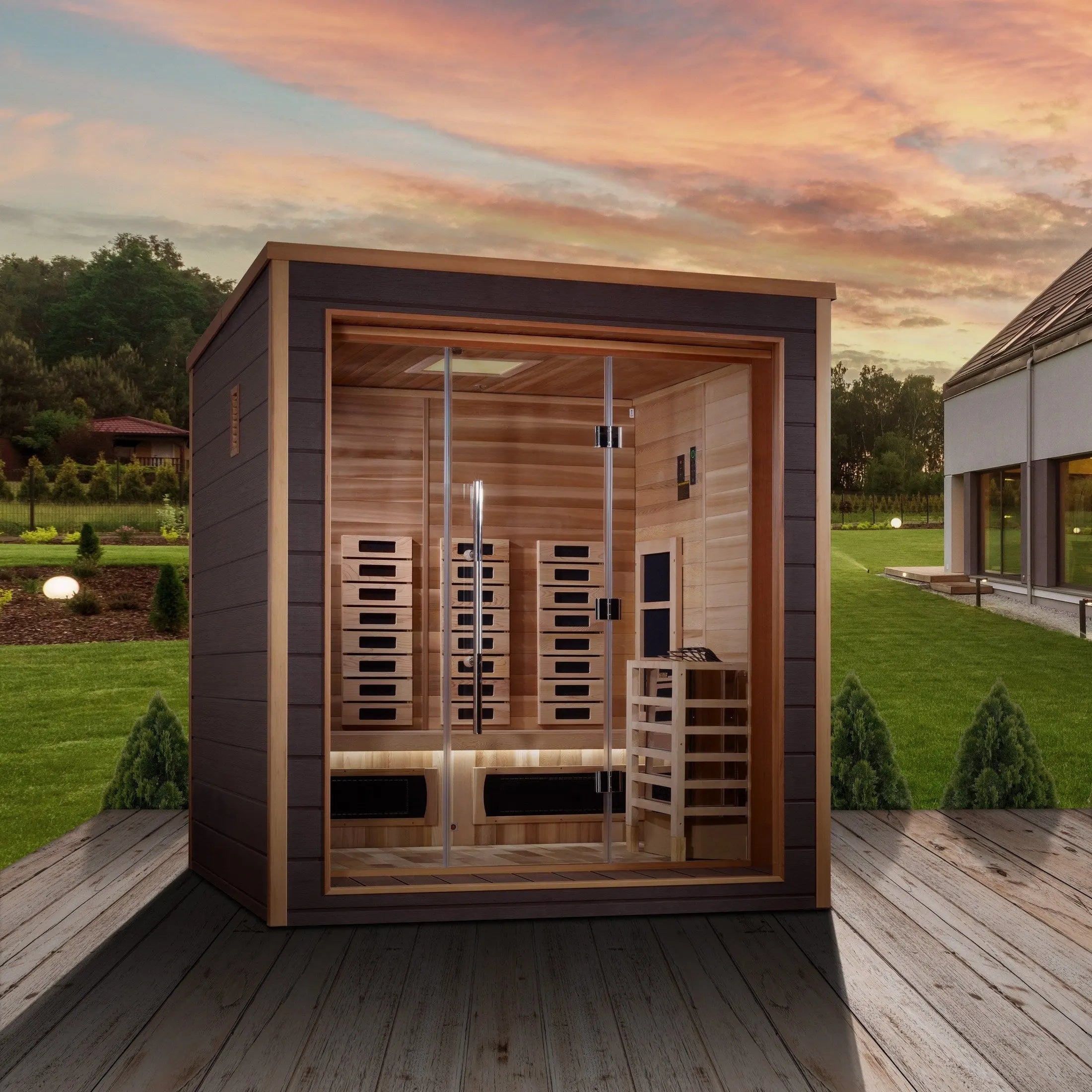 Golden Designs Visby 3 Person Hybrid Outdoor Sauna GDI-8223-01