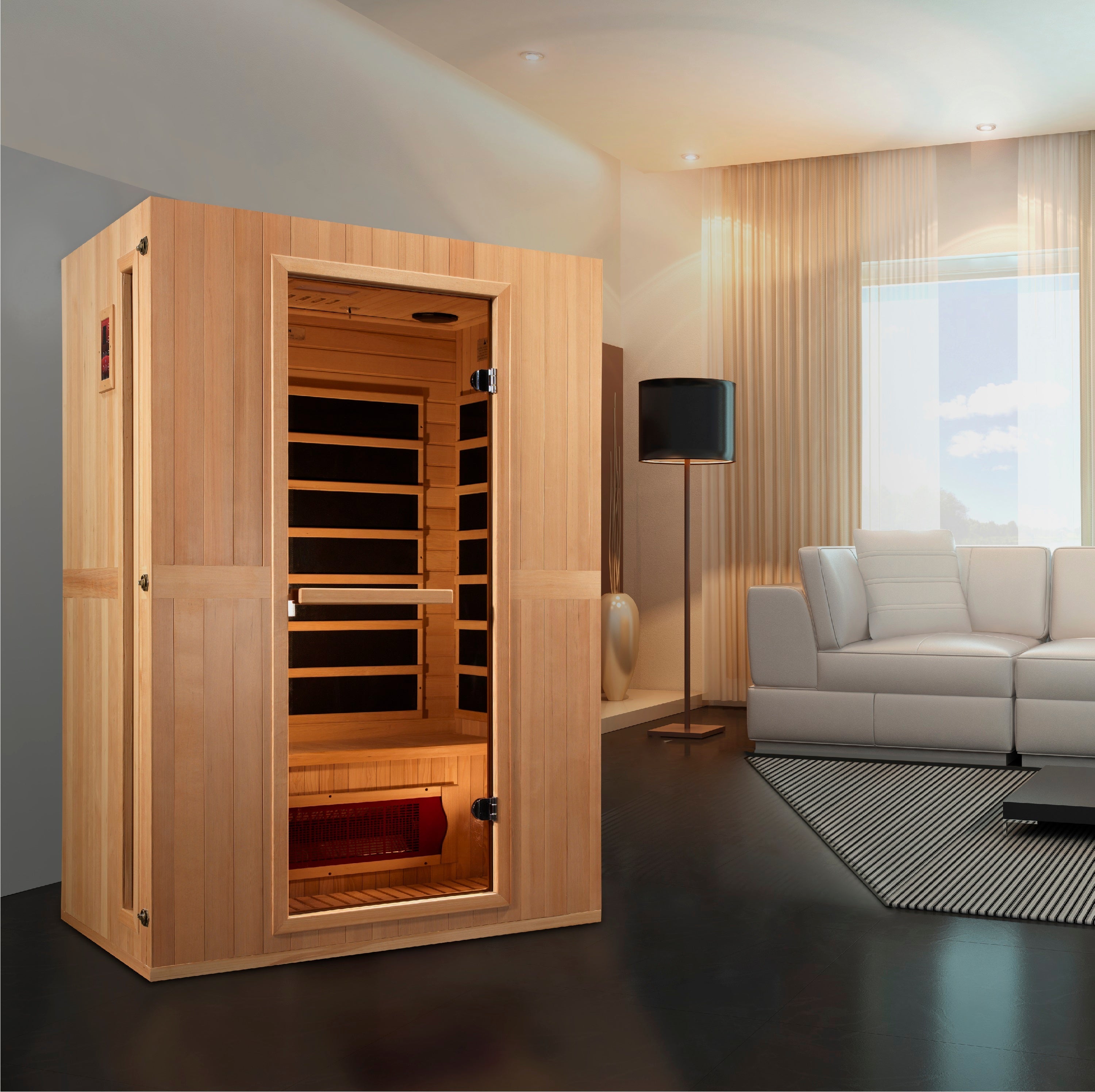 Maxxus 2-Person "Serenity" Dual Tech Low EMF FAR Infrared Sauna Canadian Hemlock MX-LS2-01