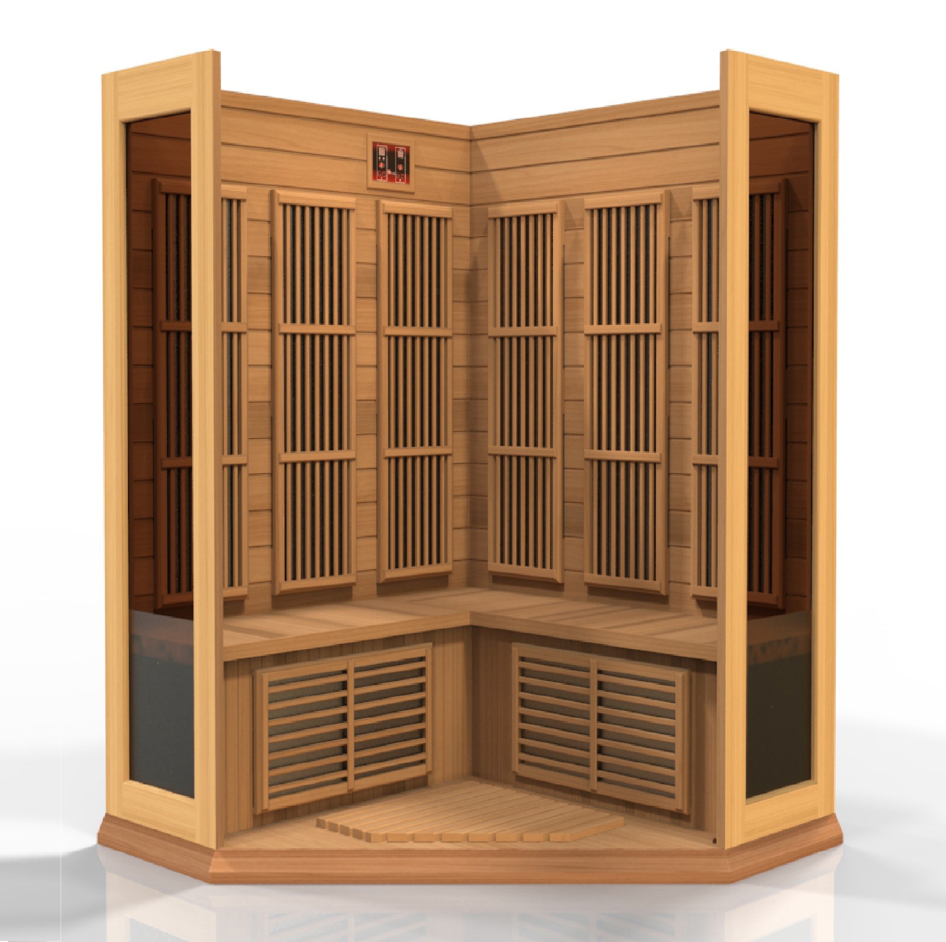 Maxxus 3-Person Low EMF FAR Infrared Sauna Canadian Red Cedar MX-K356-01