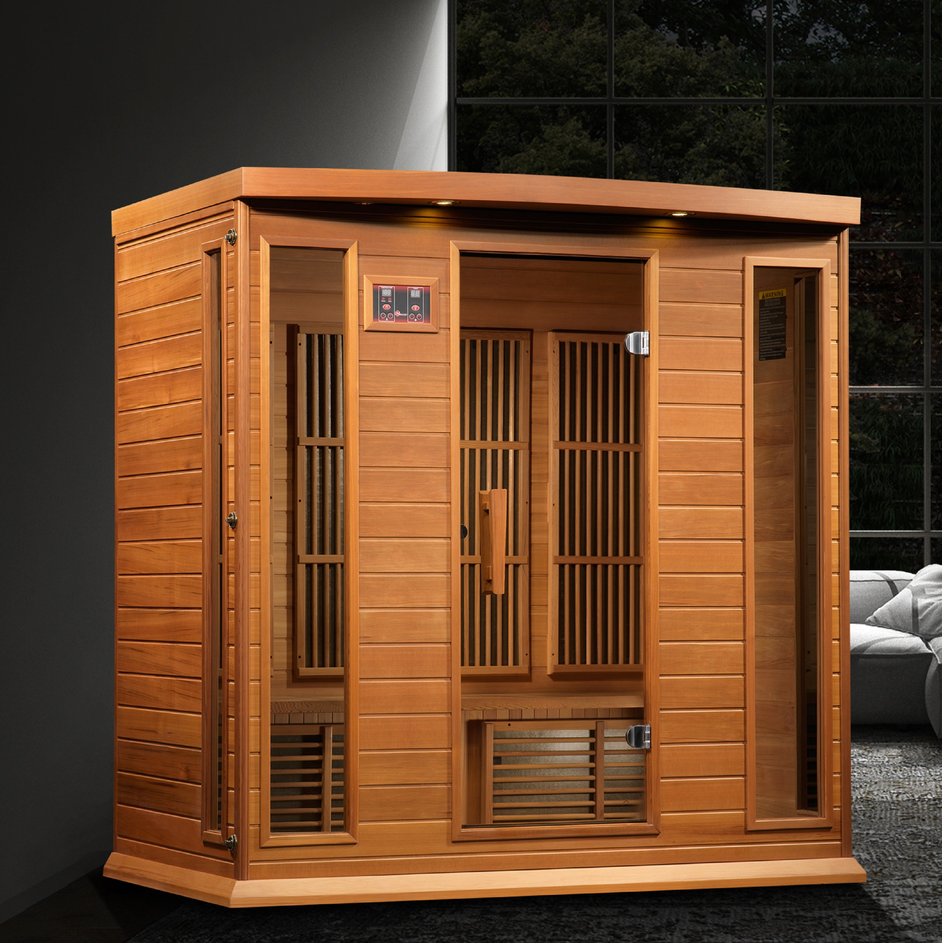 Maxxus 4-Person "Chaumont Edition" Near Zero EMF FAR Infrared Sauna - Canadian Red Cedar MX-K406-01