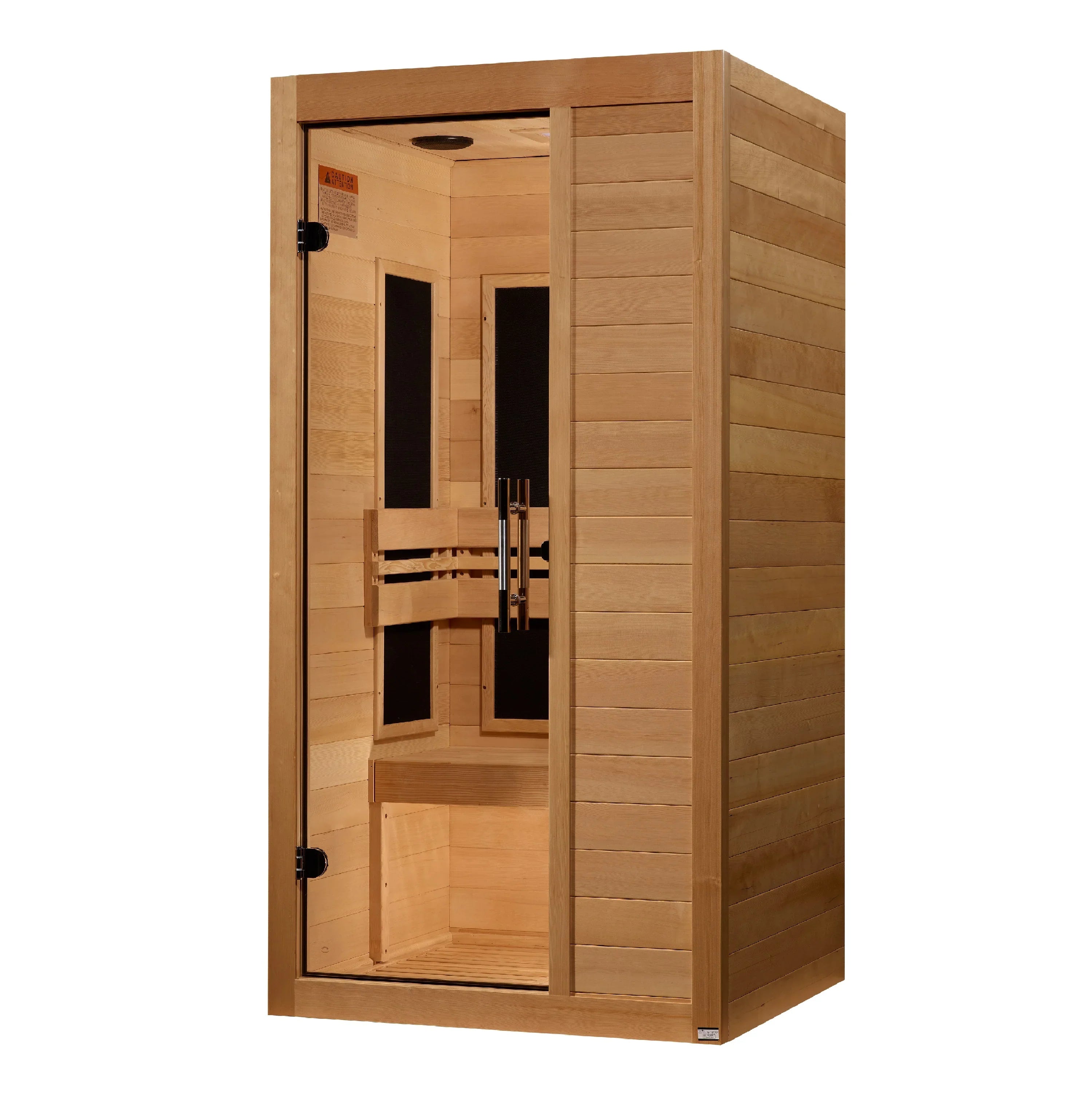 Maxxus 1-Person S-Line Ultra Low EMF FAR Infrared Sauna - Canadian Hemlock MX-S106-01