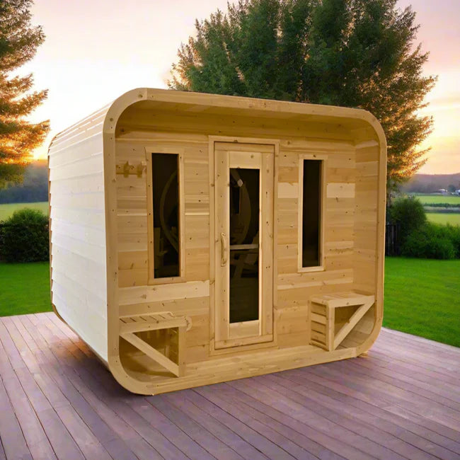 True North Canadian Made Quattro 4-5 Person Outdoor Traditional Cube Sauna