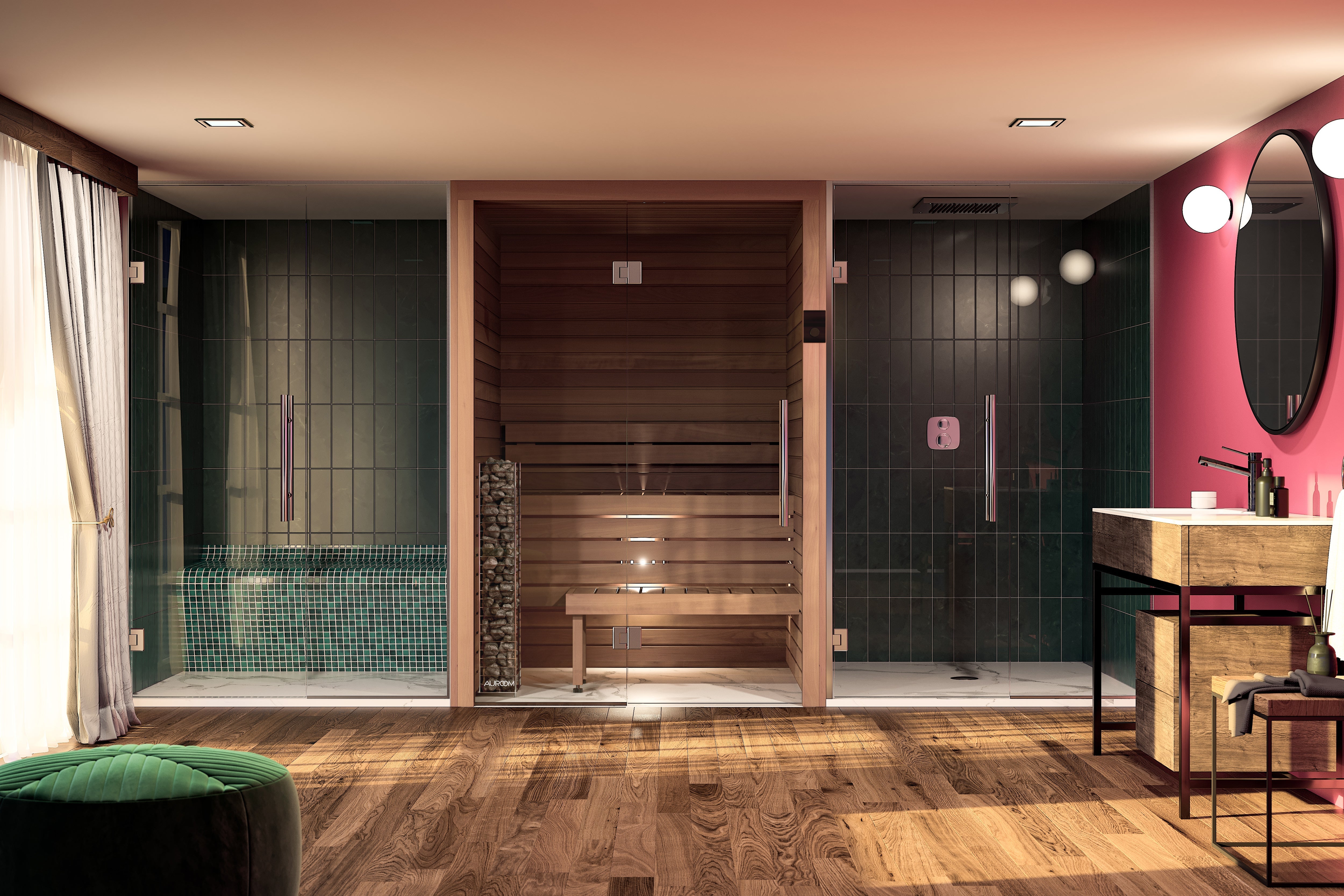 Auroom Sauna Auroom Cala Glass Cabin Sauna Kit