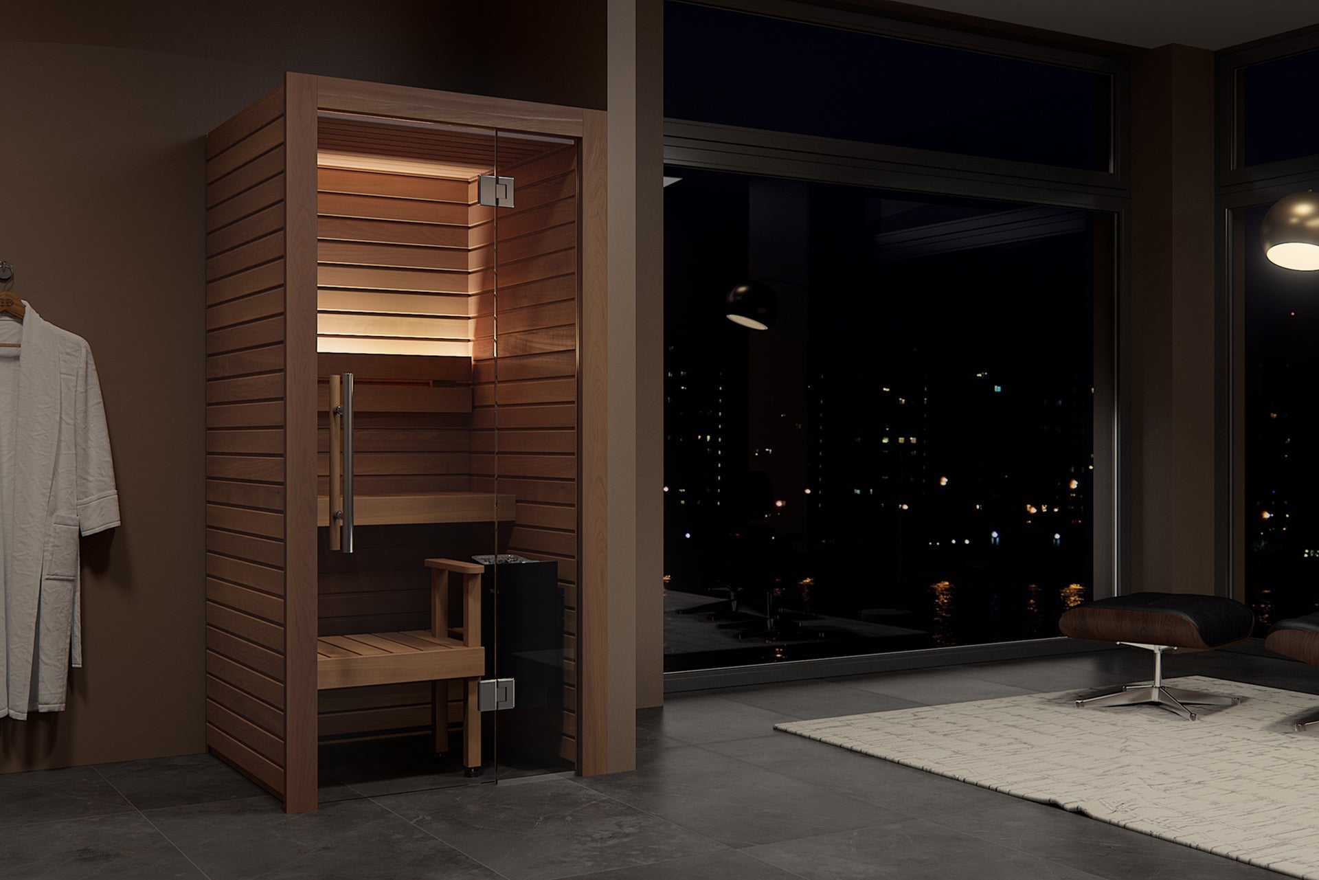 Auroom Sauna Auroom Cala Glass Mini Sauna Kit