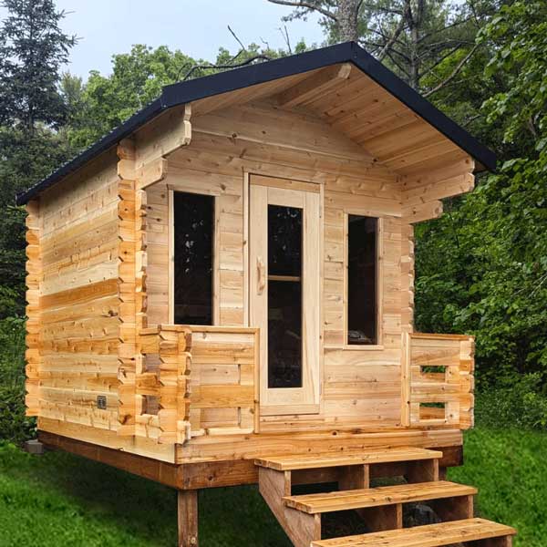 Dundalk LeisureCraft Sauna Dundalk CT Georgian 6 Person Outdoor Sauna with Porch CTC88PW