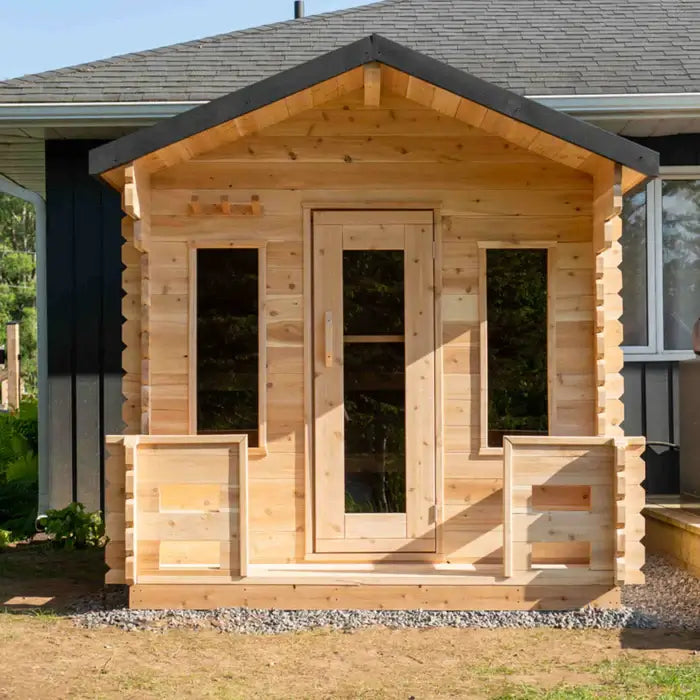 Dundalk LeisureCraft Sauna Dundalk CT Georgian 6 Person Outdoor Sauna with Porch CTC88PW