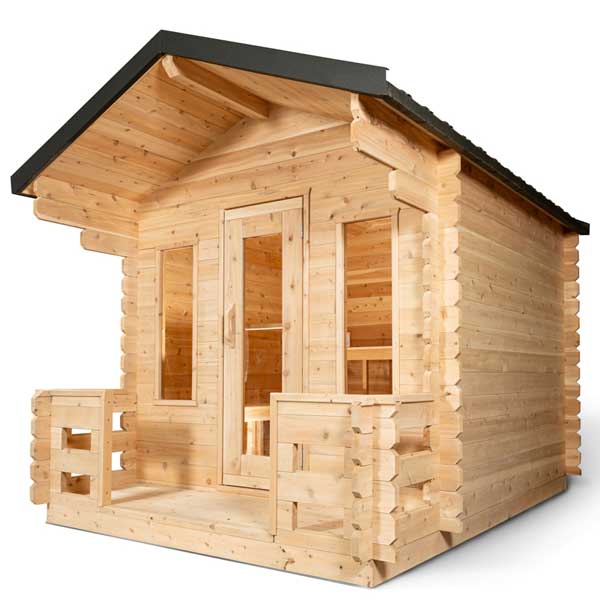 Dundalk LeisureCraft Sauna Dundalk CT Georgian 6 Person Outdoor Sauna with Porch CTC88PW