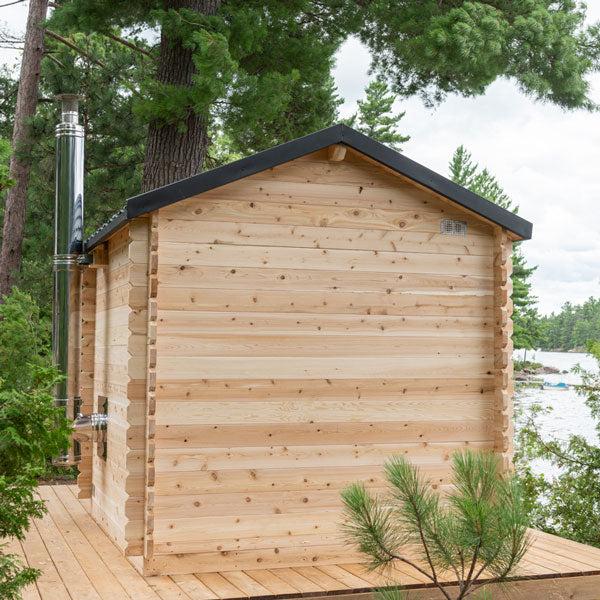 Dundalk LeisureCraft Sauna Dundalk CT Georgian 6 Person Outdoor Sauna with Porch CTC88PW