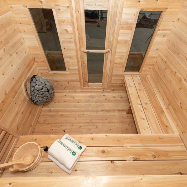 Dundalk LeisureCraft Sauna Dundalk CT Georgian 6 Person Outdoor Sauna with Porch CTC88PW