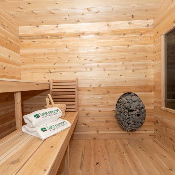 Dundalk LeisureCraft Sauna Dundalk CT Georgian 6 Person Outdoor Sauna with Porch CTC88PW