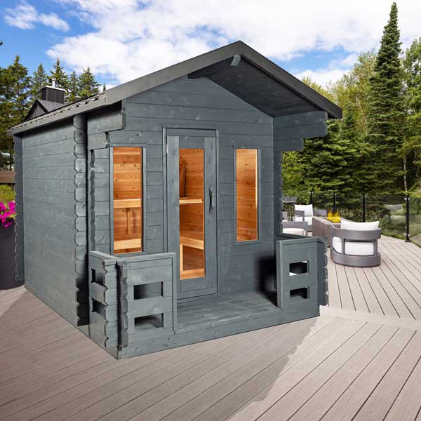 Dundalk LeisureCraft Sauna Dundalk CT Georgian 6 Person Outdoor Sauna with Porch CTC88PW