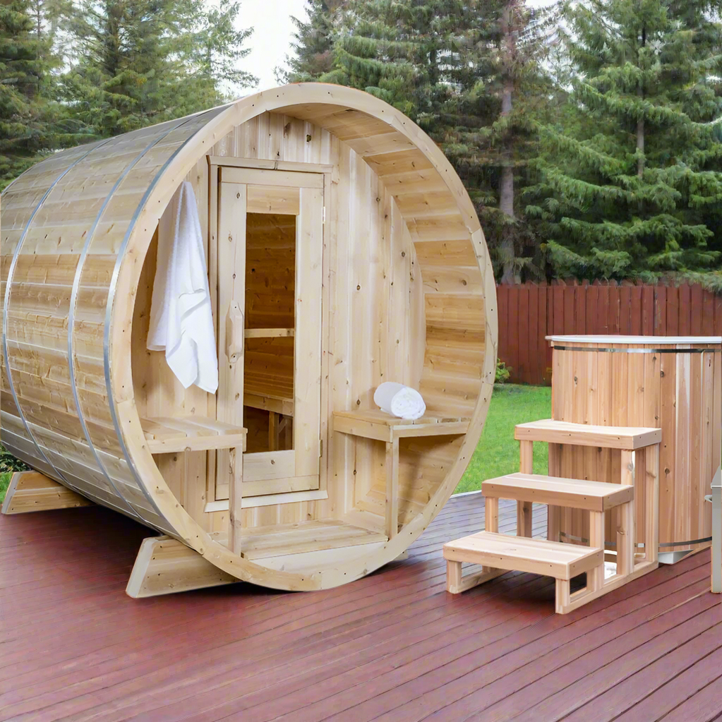 Dundalk LeisureCraft Sauna Dundalk CT Serenity 6 Person Barrel Sauna CTC2245W