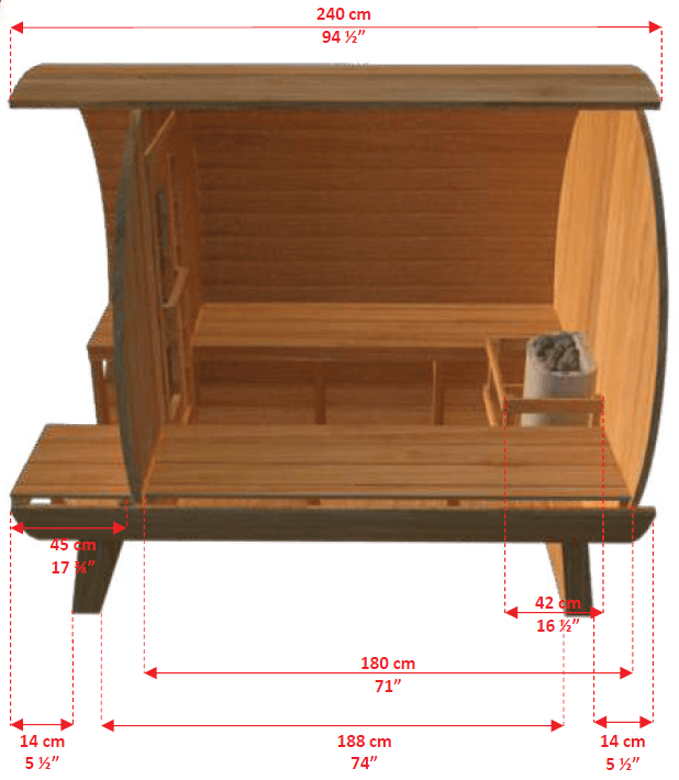 Dundalk LeisureCraft Sauna Dundalk CT Serenity 6 Person Barrel Sauna CTC2245W