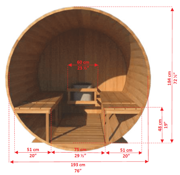 Dundalk LeisureCraft Sauna Dundalk CT Serenity 6 Person Barrel Sauna CTC2245W