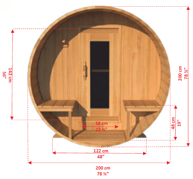 Dundalk LeisureCraft Sauna Dundalk CT Serenity 6 Person Barrel Sauna CTC2245W