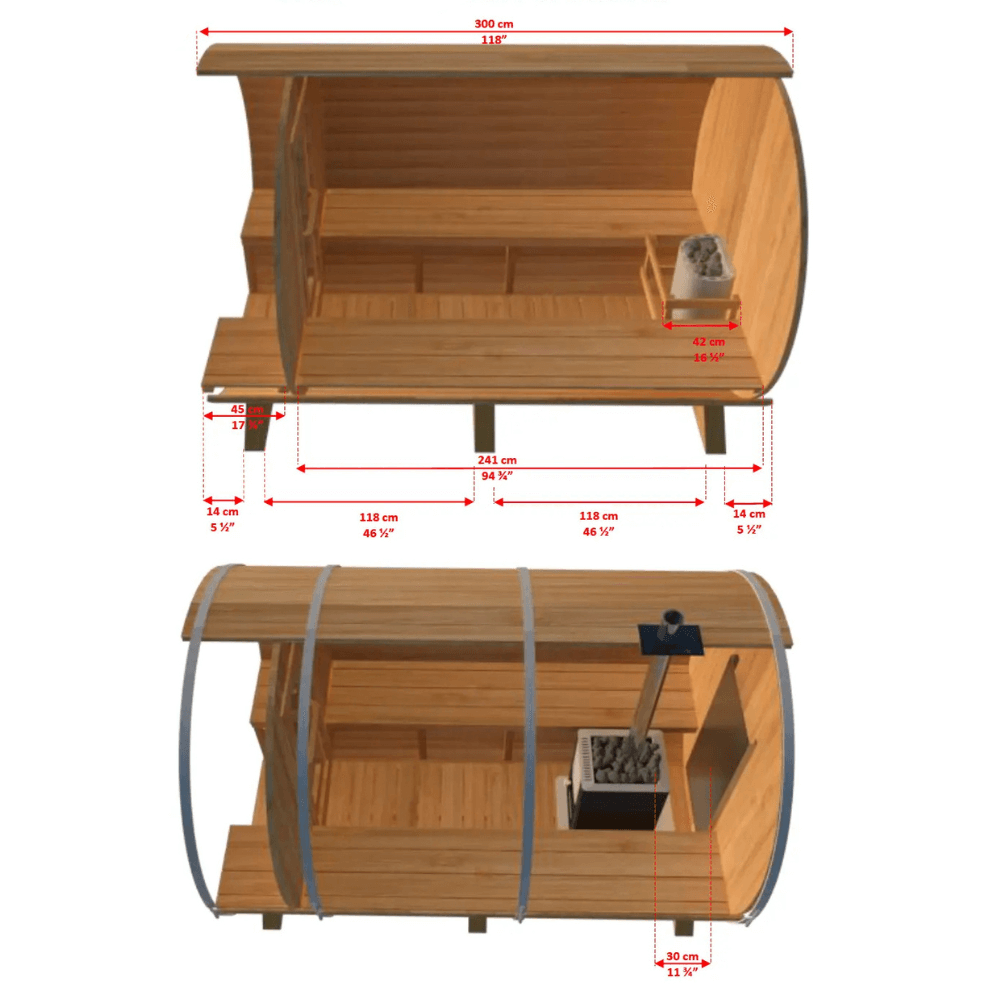 Dundalk LeisureCraft Sauna Dundalk CT Serenity MP 6 Person Barrel Sauna CTC2245MP