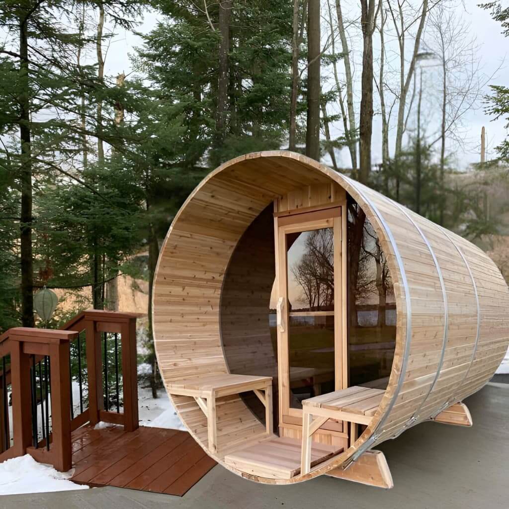 Dundalk LeisureCraft Sauna Dundalk CT Serenity MP 6 Person Barrel Sauna CTC2245MP