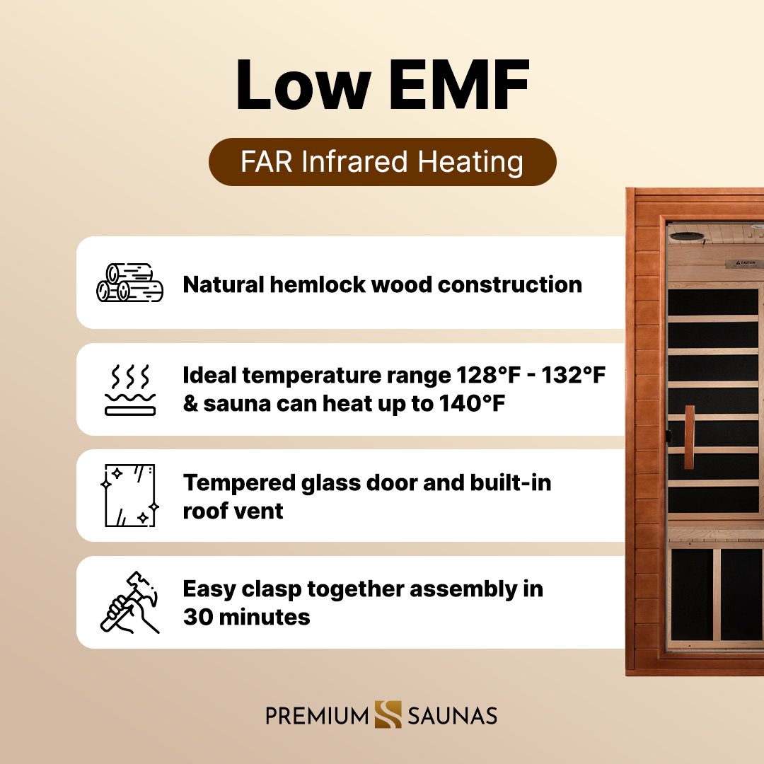 Dynamic Saunas Sauna Dynamic "Avila" 1-2-person Low EMF FAR Infrared Sauna DYN-6103-01