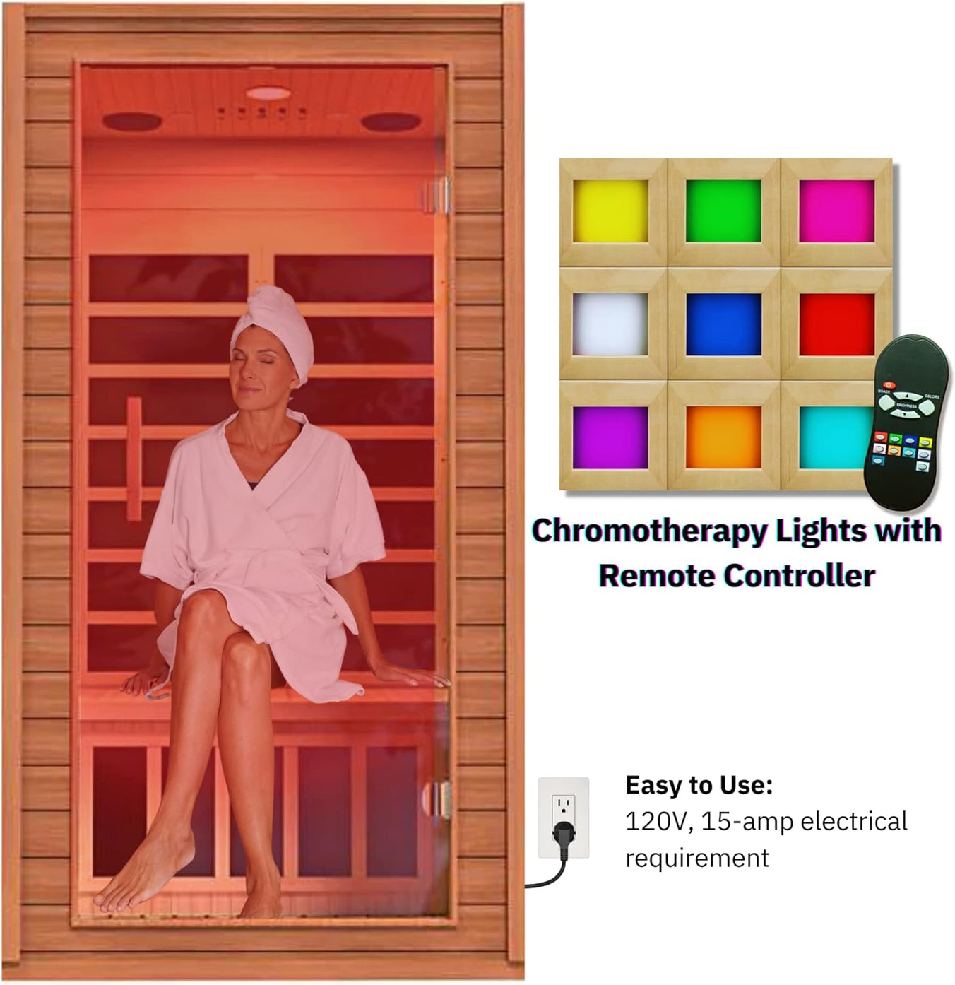 Dynamic Saunas Sauna Dynamic "Avila" 1-2-person Low EMF FAR Infrared Sauna DYN-6103-01