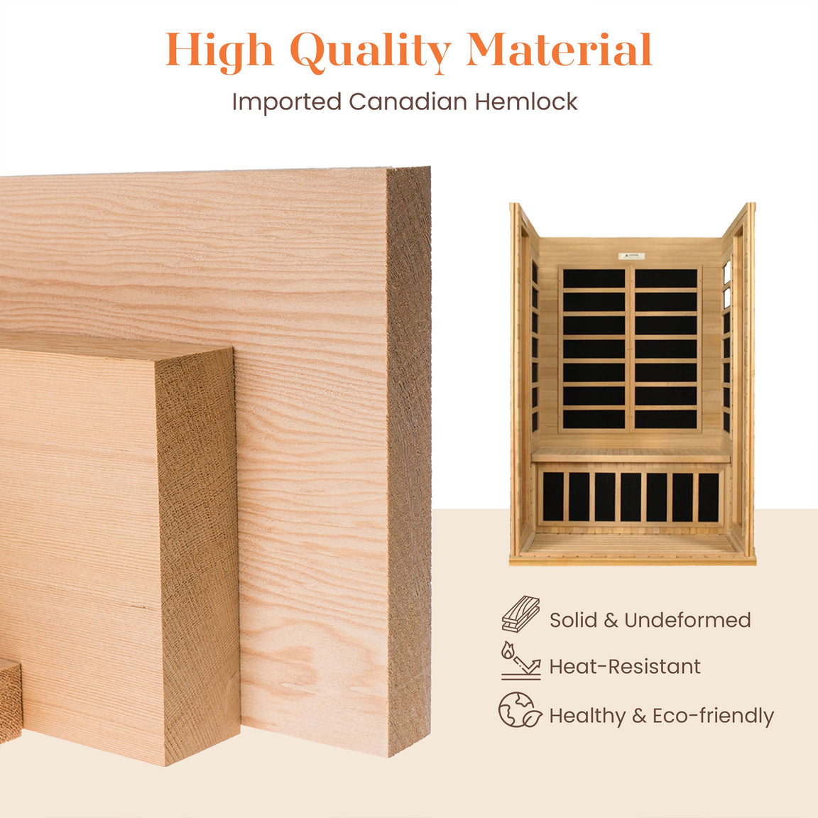 Dynamic Saunas Sauna Dynamic "Barcelona" 1-2-person Low EMF FAR Infrared Sauna DYN-6106-01