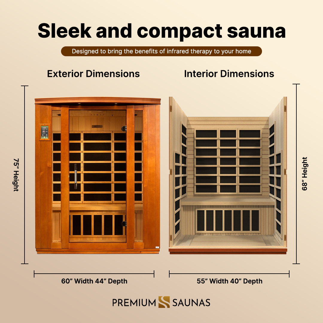Dynamic Saunas Sauna Dynamic "Bellagio" 3-person Low EMF FAR Infrared Sauna - DYN-6306-02