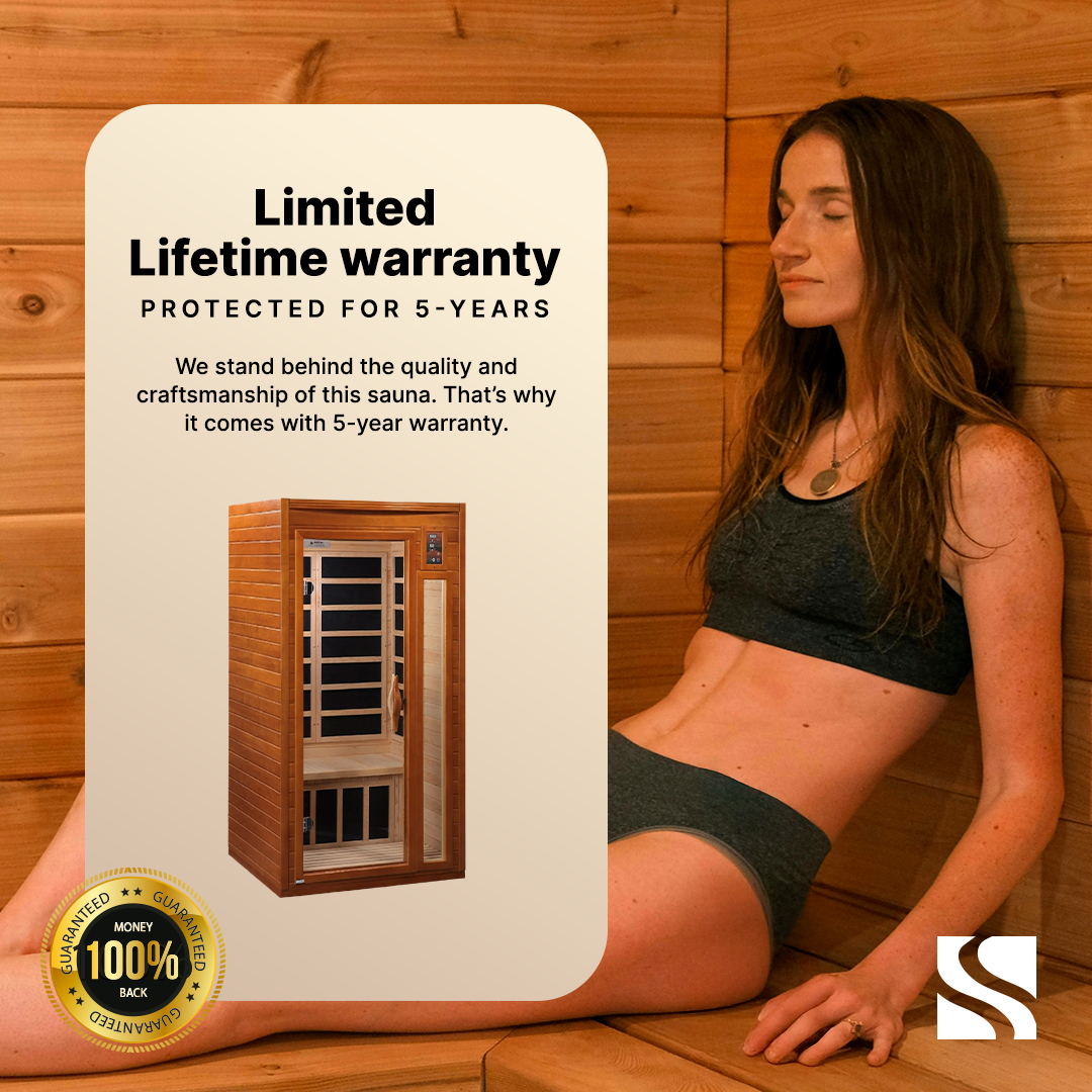 Dynamic Saunas Sauna Dynamic "Gracia" 1-2-person Low EMF FAR Infrared Sauna DYN-6119-01