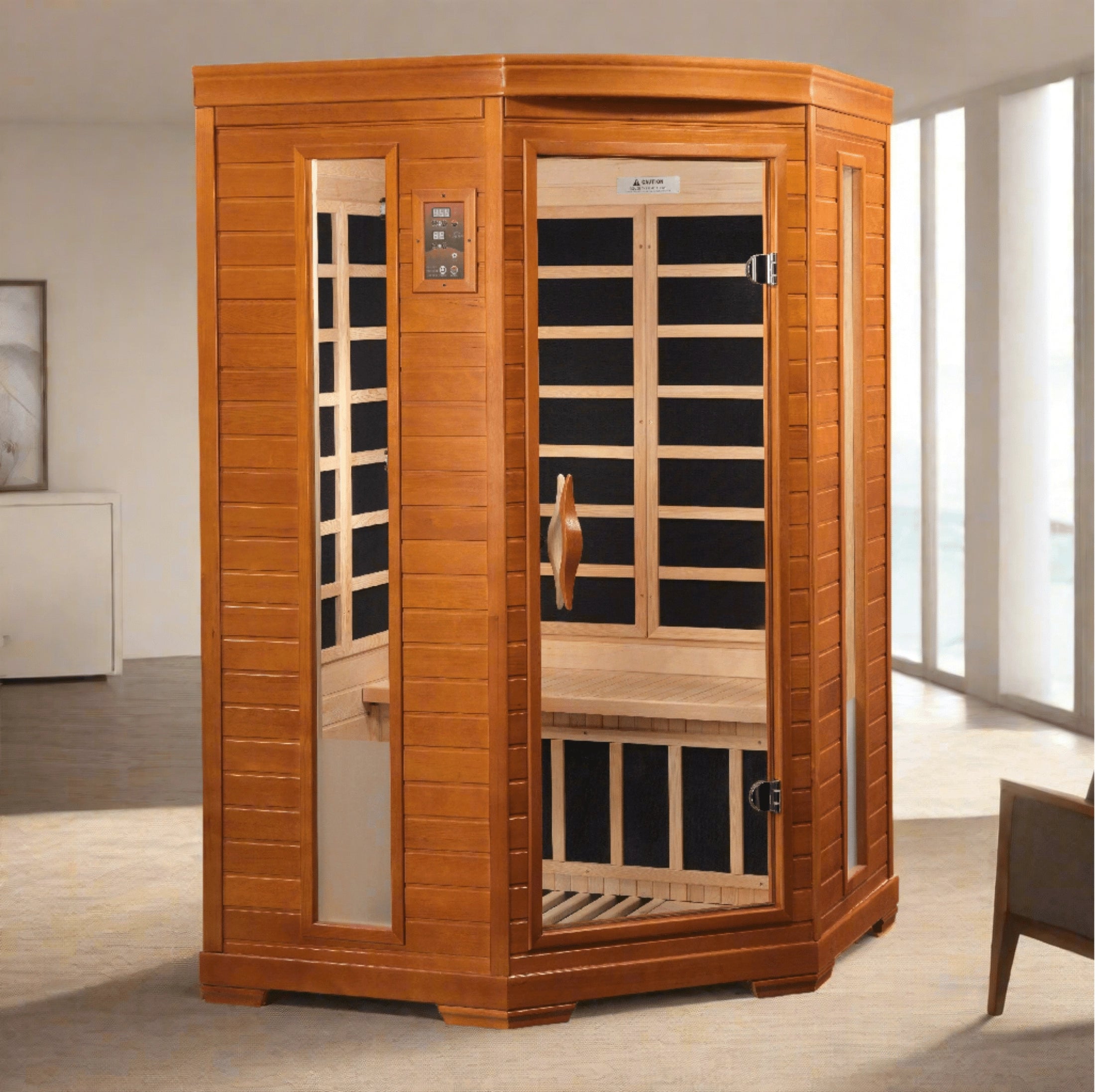 Dynamic Saunas Sauna Dynamic Heming Elite 2-person Corner Ultra Low EMF FAR Infrared Sauna - DYN-6225-02 Elite