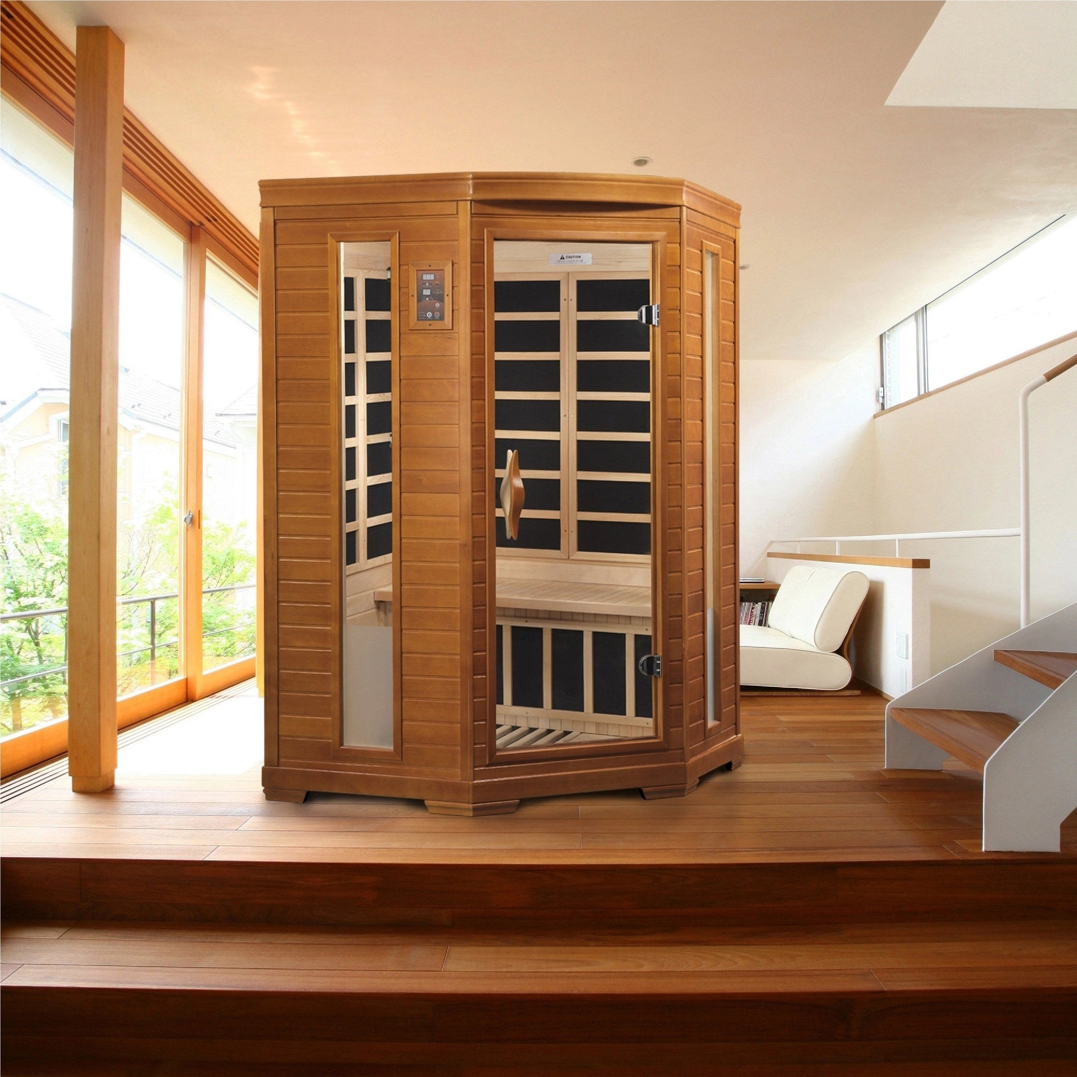 Dynamic Saunas Sauna Dynamic Heming Elite 2-person Corner Ultra Low EMF FAR Infrared Sauna - DYN-6225-02 Elite