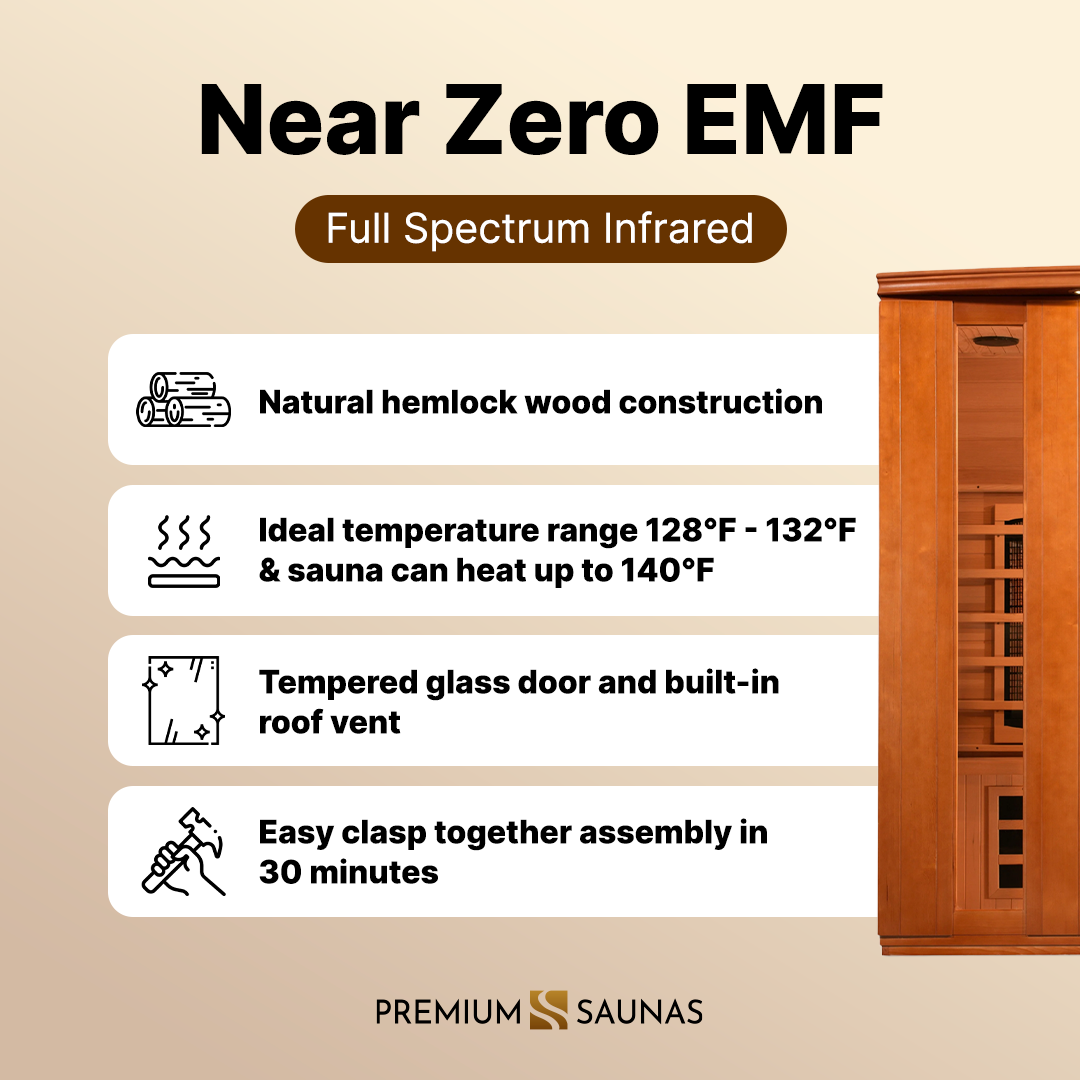 Dynamic Saunas Sauna Dynamic "Lugano" 3-Person Full Spectrum Near Zero EMF FAR Infrared Sauna DYN-6336-03 FS