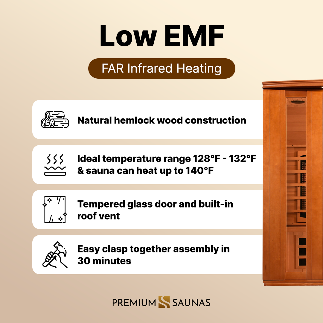 Dynamic Saunas Sauna Dynamic "Lugano" 3-person Low EMF FAR Infrared Sauna DYN-6336-02