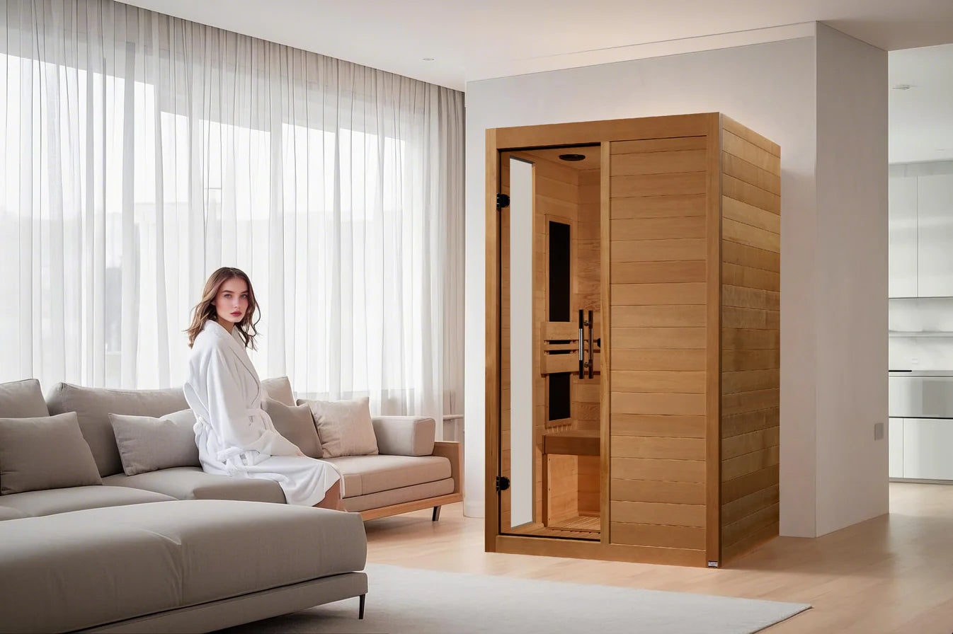 Dynamic Saunas Sauna New 2026 Model Dynamic “Lucca” 2 Person Low EMF FAR Infrared Sauna DYN-6215-05