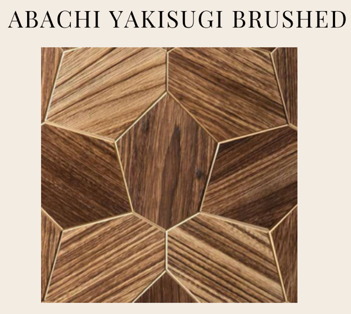 EmotionWood ABACHI YAKISUGI BRUSHED EmotionWood Hexagon Series
