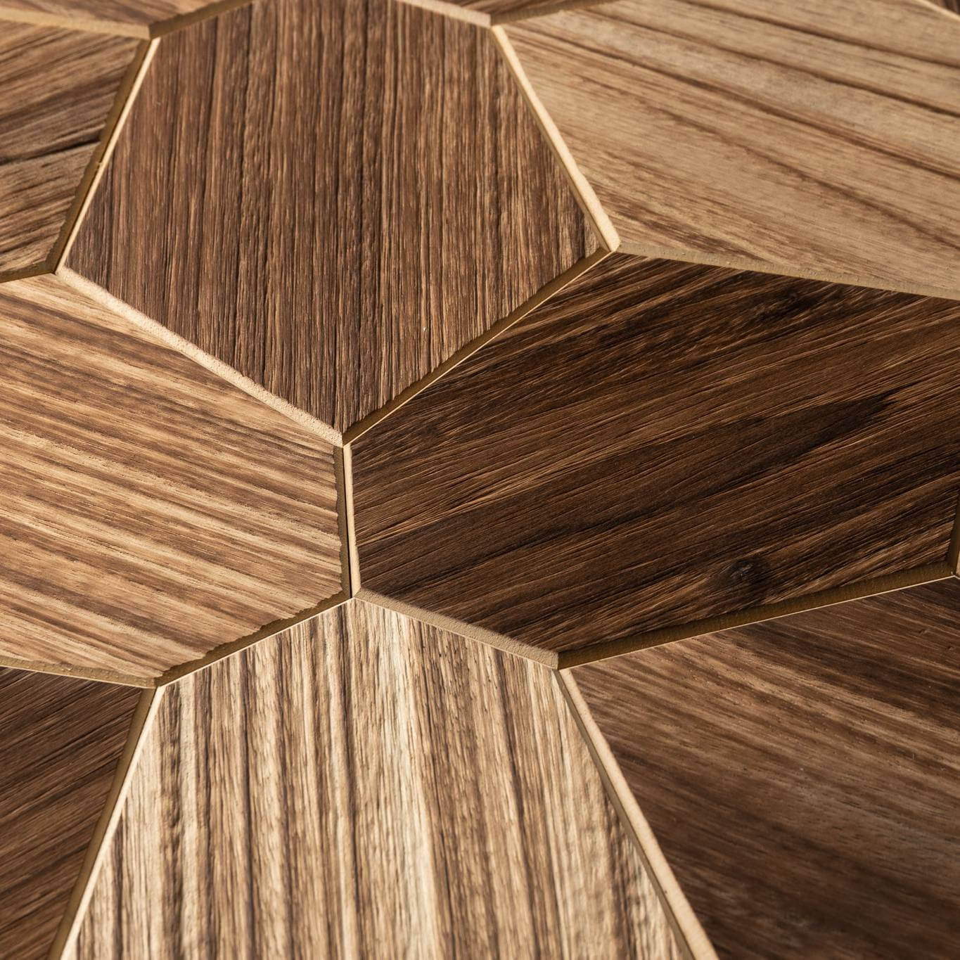 EmotionWood EmotionWood Hexagon Abachi Yakisugi Brushed Decorative Sauna Wall Panel
