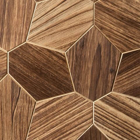 EmotionWood EmotionWood Hexagon Abachi Yakisugi Brushed Decorative Sauna Wall Panel