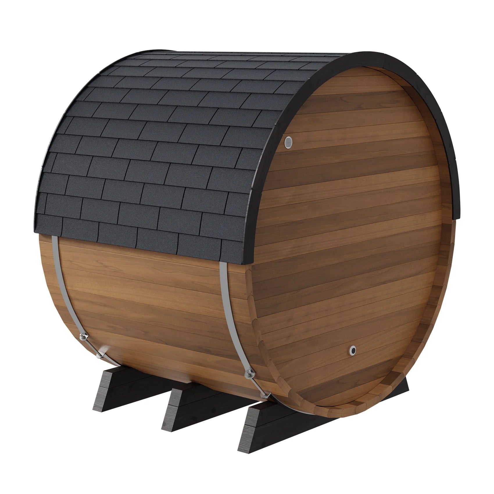 Finnmark Saunas Sauna Finnmark FD-6 Outdoor Hybrid Infrared and Traditional 4-Person Cedar Barrel Sauna