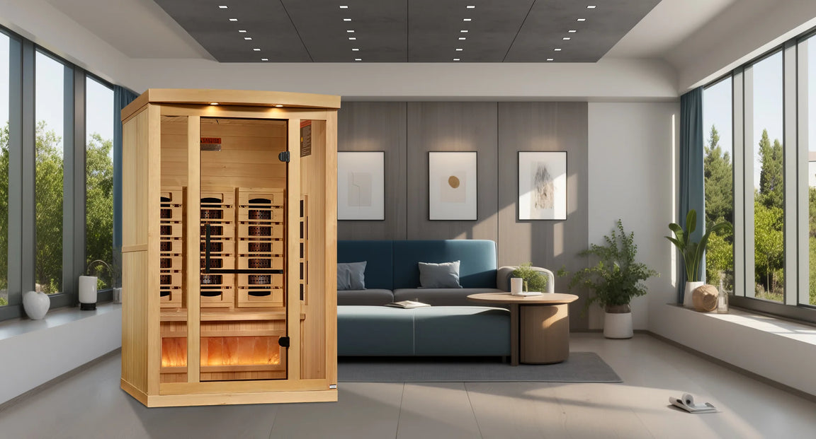 Golden Designs Sauna Golden Designs 2-Person 2025 Reserve Edition GDI-8020-03 Full Spectrum with Himalayan Salt Bar