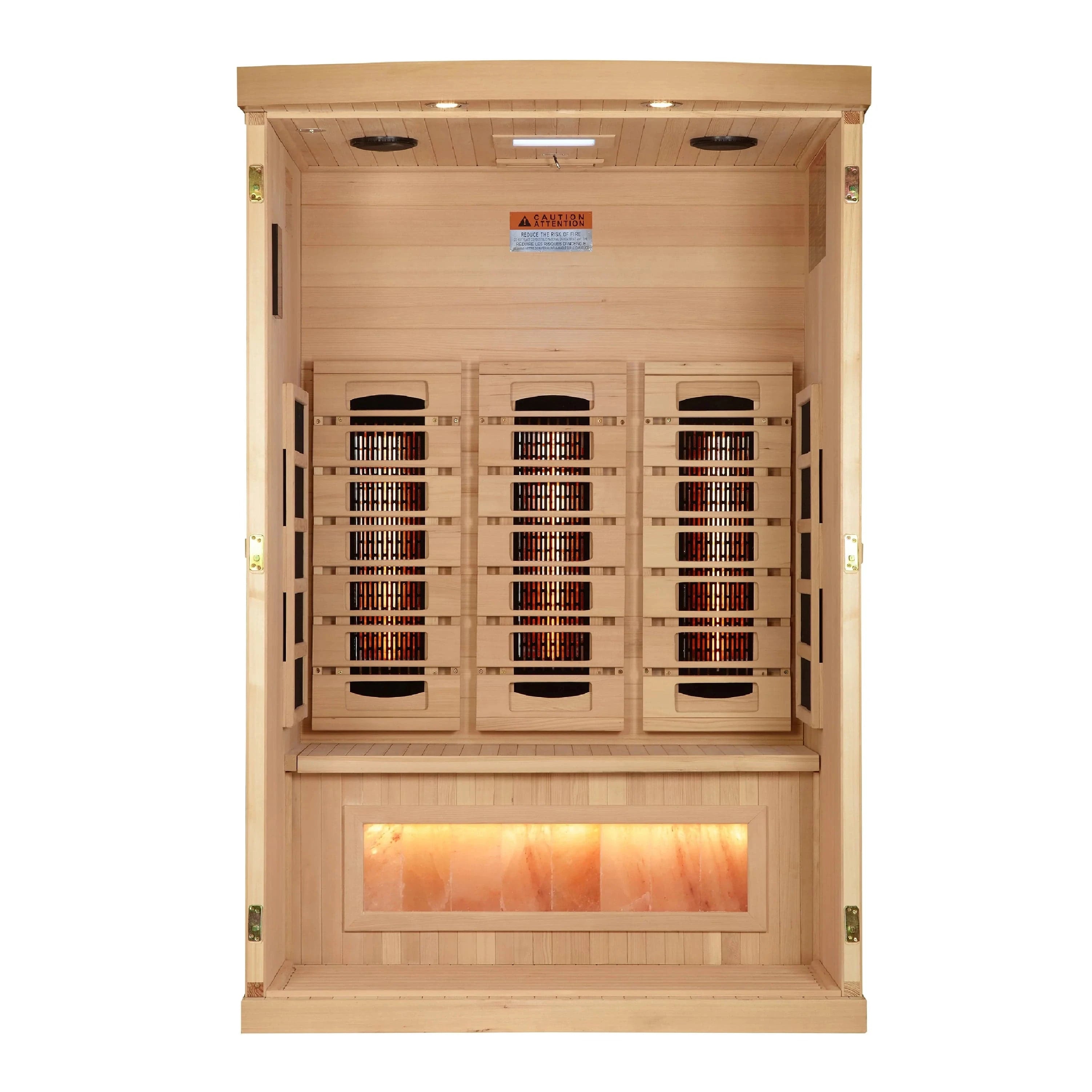Golden Designs Sauna Golden Designs 2-Person 2025 Reserve Edition GDI-8020-03 Full Spectrum with Himalayan Salt Bar