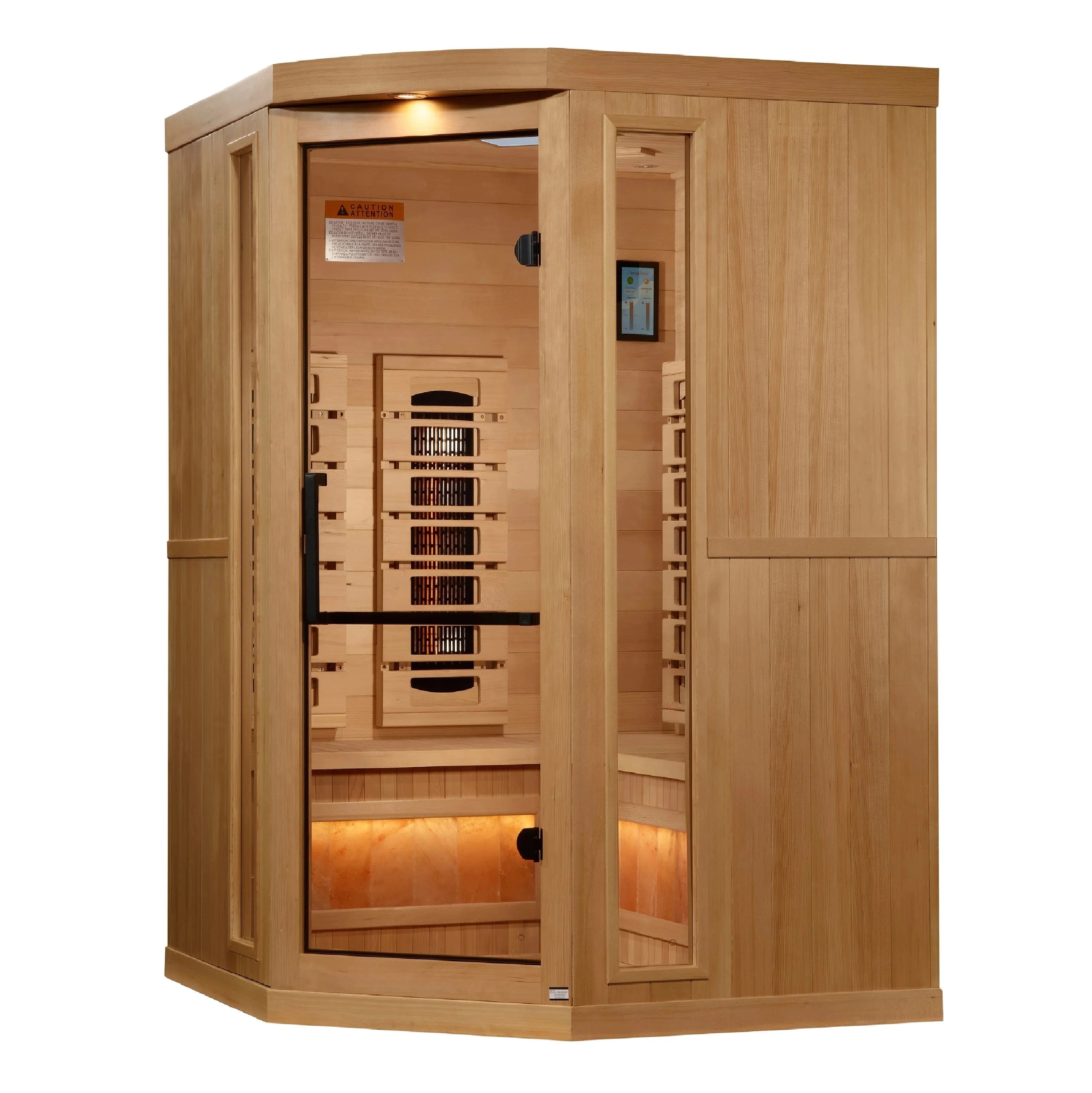 Golden Designs Sauna Golden Designs 3-Person Corner 2025 Reserve Edition GDI-8035-03 Full Spectrum with Himalayan Salt Bar