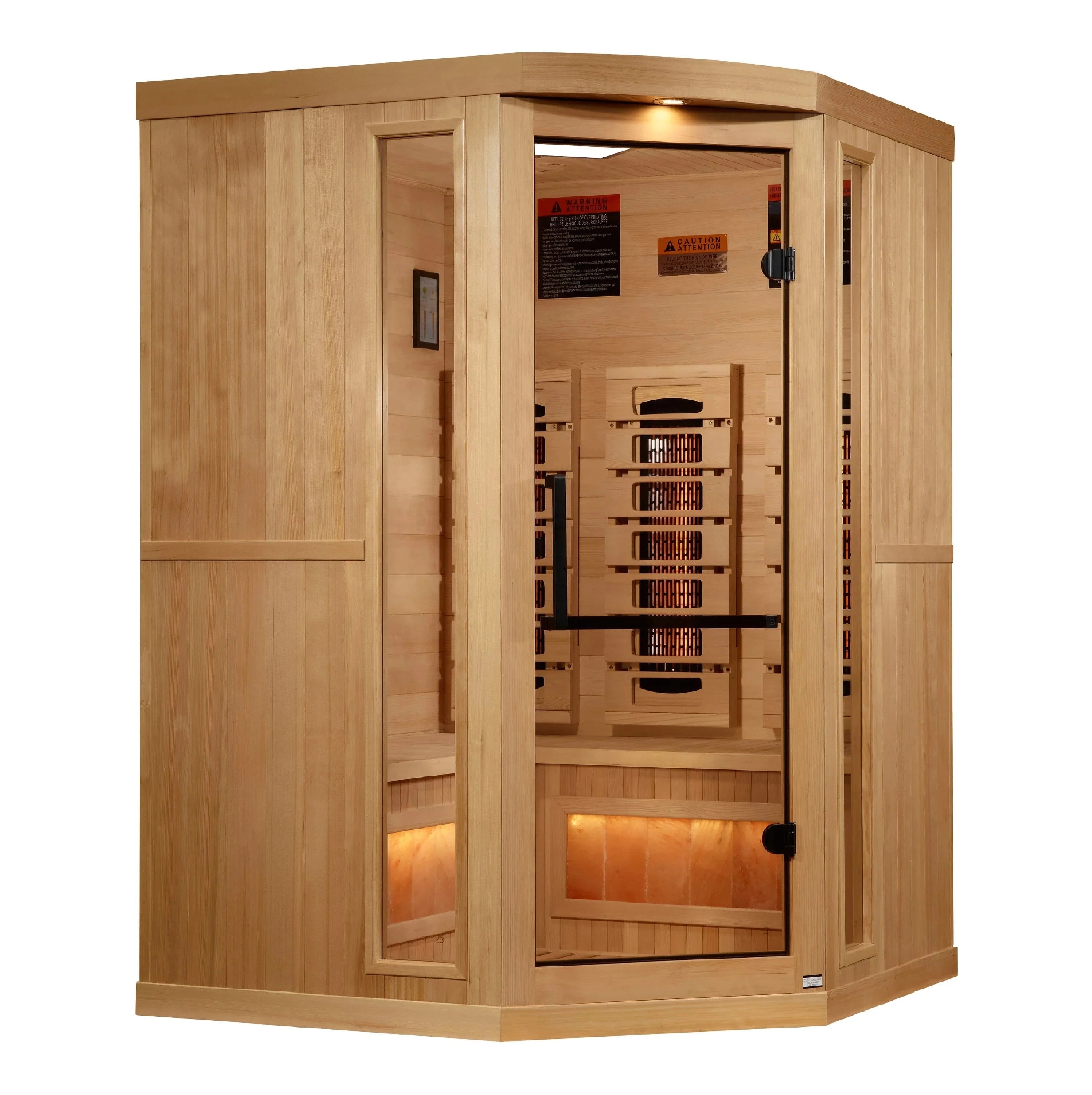 Golden Designs Sauna Golden Designs 3-Person Corner 2025 Reserve Edition GDI-8035-03 Full Spectrum with Himalayan Salt Bar