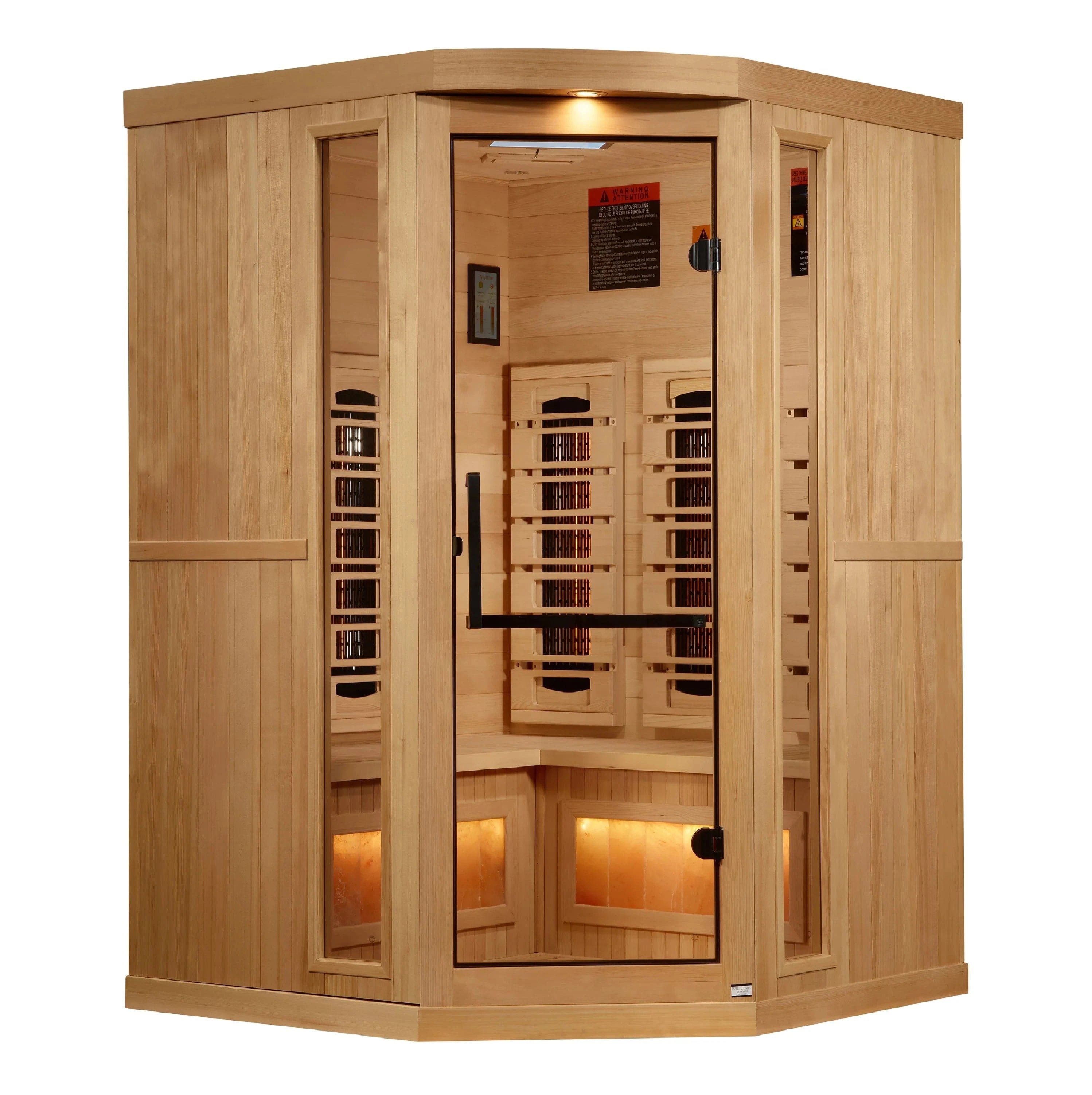 Golden Designs Sauna Golden Designs 3-Person Corner 2025 Reserve Edition GDI-8035-03 Full Spectrum with Himalayan Salt Bar