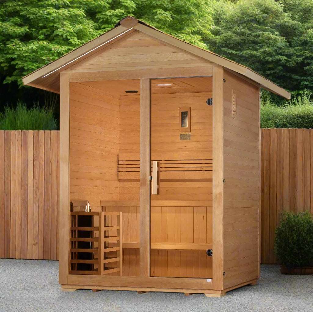 Golden Designs Sauna Golden Designs "Arlberg" 3 Person Traditional Outdoor Sauna GDI-8103-01