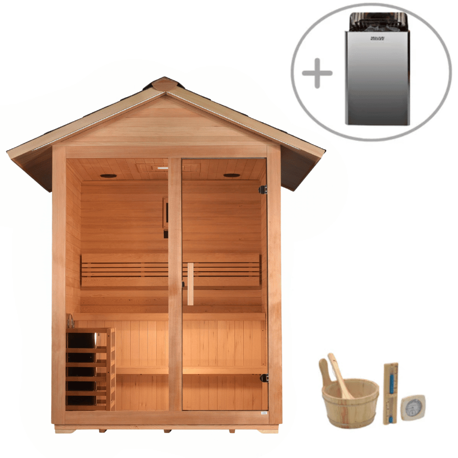 Golden Designs Sauna Golden Designs "Arlberg" 3 Person Traditional Outdoor Sauna GDI-8103-01