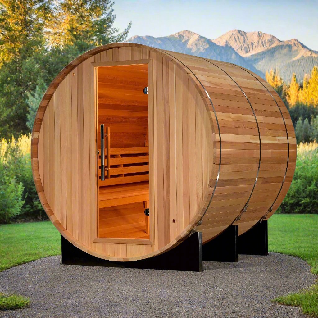 Golden Designs Sauna Golden Designs "Arosa" 4 Person Barrel Traditional Sauna GDI-B004-01