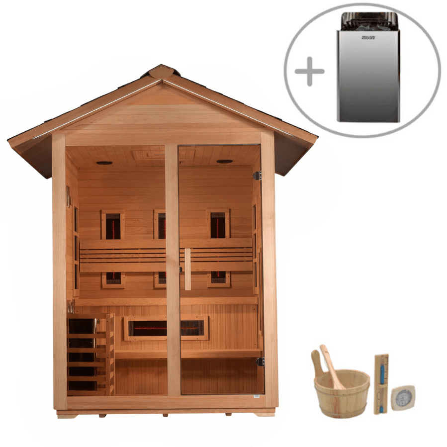 Golden Designs Sauna Golden Designs "Carinthia" 3 Person Hybrid Outdoor Sauna GDI-8123-01