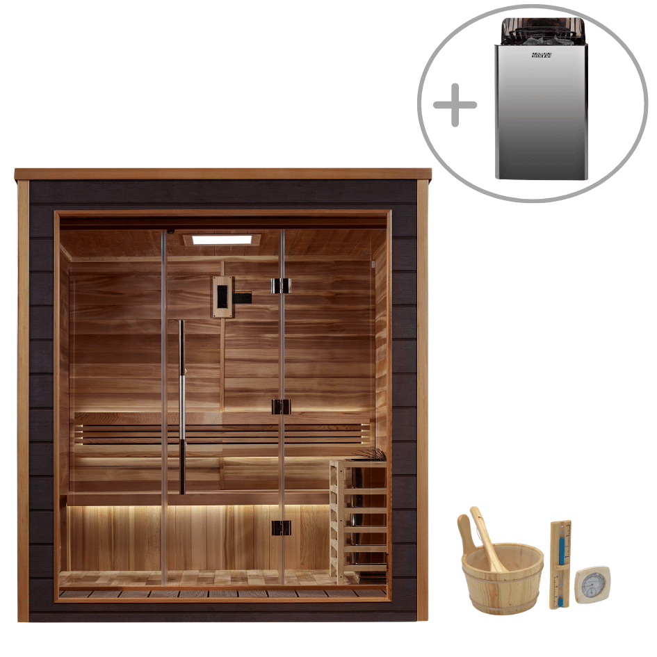 Golden Designs Sauna Golden Designs Drammen 3 Person Outdoor Traditional Sauna GDI-8203-01