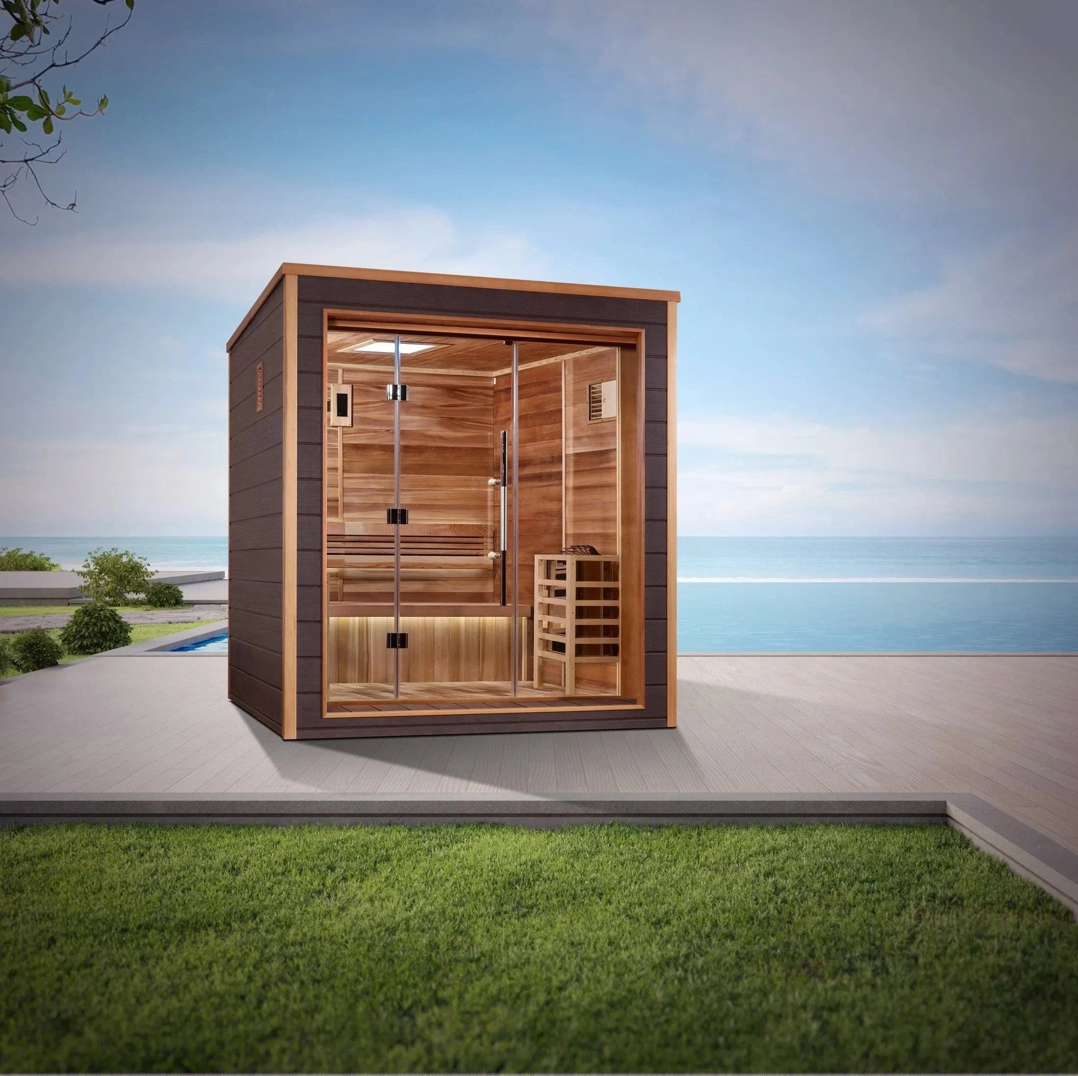 Golden Designs Sauna Golden Designs Drammen 3 Person Outdoor Traditional Sauna GDI-8203-01