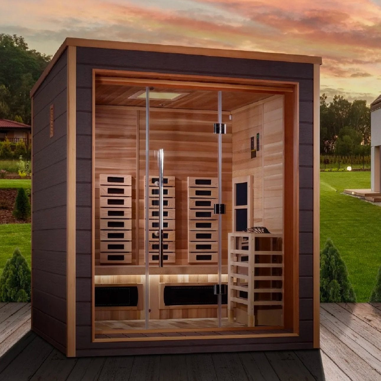 Golden Designs Sauna Golden Designs Karlstad 6 Person Hybrid Outdoor Sauna GDI-8226-01