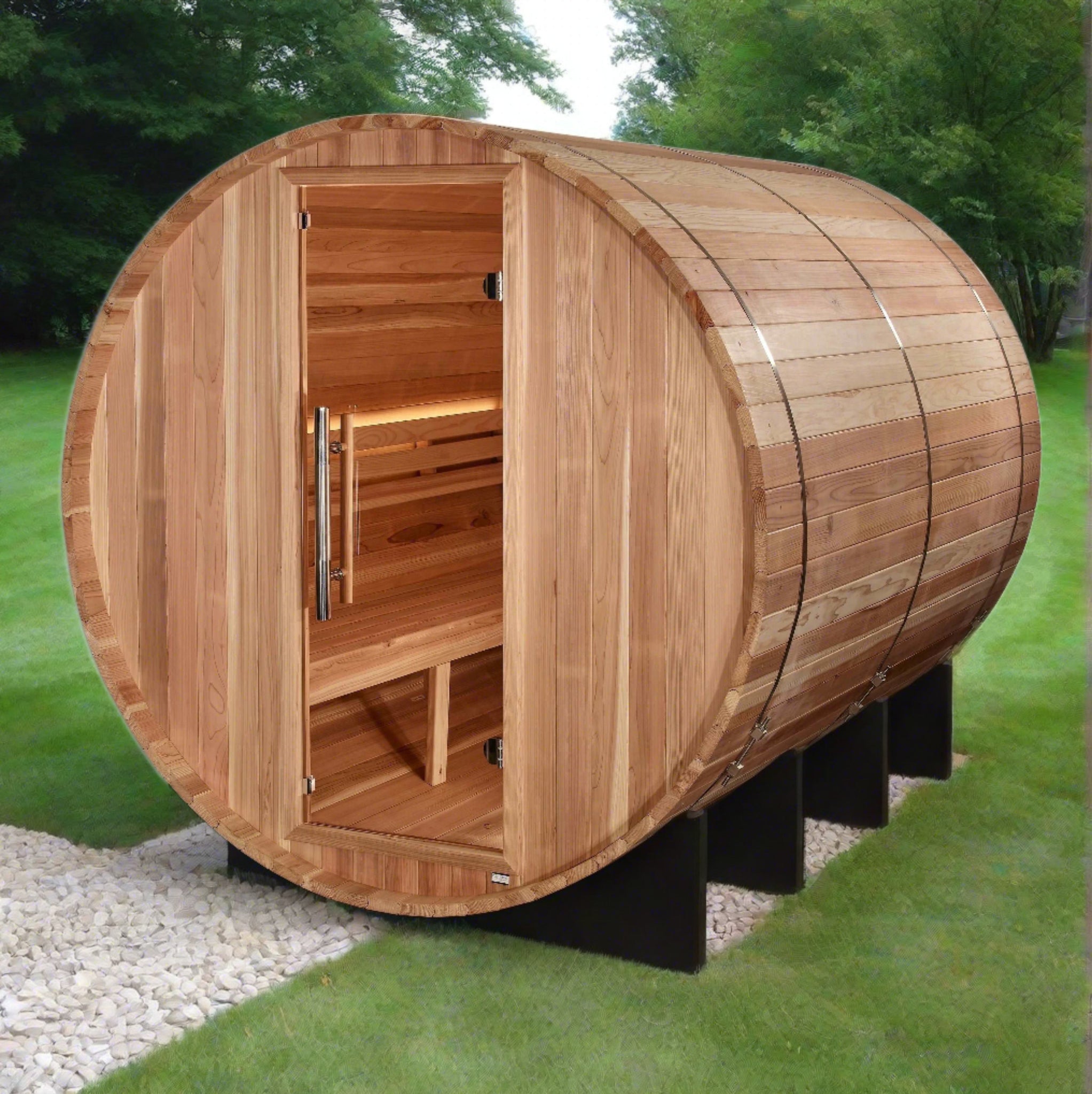Golden Designs Sauna Golden Designs "Klosters" 6 Person Barrel Traditional Sauna GDI-B006-01
