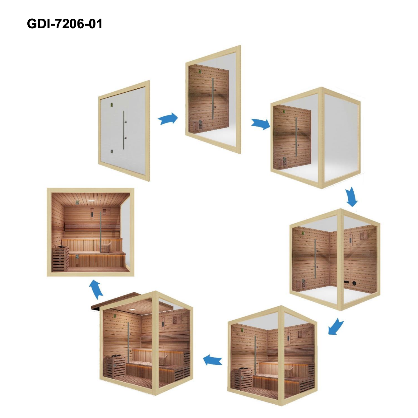 Golden Designs Sauna Golden Designs "Kuusamo Edition" 6 Person Indoor Traditional Sauna GDI-7206-01